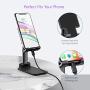 Wismat Cell Phone Stand for Desk - Adjustable Foldable Swivel Phone Stand, Cell Phone Holder for Desk Compatible with iPhone 12 11 Pro max X 7 8 Plus Mini Tablet, Mobile Phone Mount for Desktop