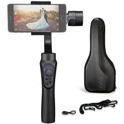 EVO Shift 3 Axis Handheld Gimbal for iPhone & Android Smartphones - Intelligent APP Controls for Auto Panoramas, Time-Lapse & Tracking + Built in Phone Charging - Includes 1 Year US Warranty | Black