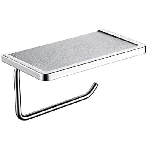 LAER Toilet Paper Holder Bathroom Accessories Tissue Roll Holder with Phone Storage Rack Polished Chrome (Chrome)