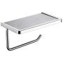 LAER Toilet Paper Holder Bathroom Accessories Tissue Roll Holder with Phone Storage Rack Polished Chrome (Chrome)