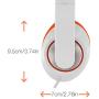 Rockpapa On Ear Stereo Headphones Earphones for Adults Kids Childs Teens, Adjustable, Heavy Deep Bass for iPhone iPod iPad MacBook Surface MP3 DVD Smartphones Laptop (White/Orange)