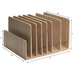 MobileVision Bamboo Device Organizer for Smartphones, Tablets and Laptops, 7 Slots with Extra Wide Slots for Laptops