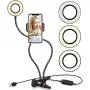 TDRFORCE Selfie Ring Light Flexible Mobile Phone Holder Lazy Bracket Desk Lamp 3 Color LED Light USB Fill Light TDRFORCE Selfie Ring Light Flexible Mobile Phone Holder Lazy Bracket Desk Lamp 3 Color LED Light USB Fill Light