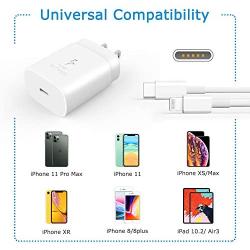 PD Fast Charger Compatible with iPhone 11 Pro Max SE 2020 Xs Xs Max XR X 8 Plus iPad Pro Mini USB C Fast Wall Charger, 18W USB-C Power Adapter Fast Charging Block with USB Type C Cable