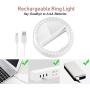 Selfie Ring Light, Oternal Selfie Light Rechargeable Portable Clip-on Selfie Fill Ring Light for iPhone Android Smart Phone Photography, Camera Video, Girl Makes up (Grey White)