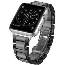 Aottom Compatible for Apple Watch Band 38mm Ceramic iWatch Series 4 40mm Band Ceramic Women Men Stainless Steel Butterfly Buckle Wristband Replacement Band for 38mm/40mm Apple Watch Series 4/3/2/1