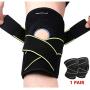 Greententljs Pair of Knee Brace Holder with Side Stabilizers - Adjustable Strap Breathable Knee Brace Patella Gel Pads for Knee Support (2 PCS, Green)