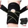 Greententljs Pair of Knee Brace Holder with Side Stabilizers - Adjustable Strap Breathable Knee Brace Patella Gel Pads for Knee Support (2 PCS, Green) Greententljs Pair of Knee Brace Holder with Side Stabilizers - Adjustable Strap Breathable Knee Brace Patella Gel Pads for Knee Support (2 PCS, Green)