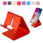 Rumfo Cell Phone Stand, Universal Portable Aluminum Desktop Charger Mount Holder Metal Charging Dock Cradle for Nintendo Switch iPhone Samsung Android Smartphones and Tablets (Red)