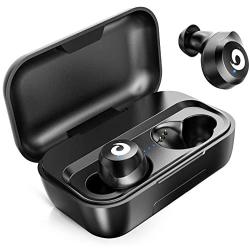 Wireless Earbuds TWS Bluetooth Earbuds Stereo Bluetooth 5.0 Headphones Sports IPX7 Waterproof Wireless Earphones with 2200mah Charging Case/Box, Built-in Mic … (Black)