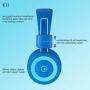 Kids Headphones - noot products K11 Foldable Stereo Tangle-Free 3.5mm Jack Wired Cord On-Ear Headset for Children/Boys/Girls/iPad/School/Kindle/Airplane/Plane/Tablet (Skyline Blue)