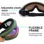 LJDJ Ski Goggles, Pack of 2 - Snowboard Adjustable UV 400 Protective Motorcycle Goggles Outdoor Sports Tactical Glasses Dust-Proof Combat Military Sunglasses for Kids Boys Girls Youth Men Women