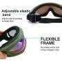 LJDJ Ski Goggles, Pack of 2 - Snowboard Adjustable UV 400 Protective Motorcycle Goggles Outdoor Sports Tactical Glasses Dust-Proof Combat Military Sunglasses for Kids Boys Girls Youth Men Women