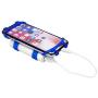 Bike Combo Power Mount, Universal Bicycle Smart Phone and Power Bank Holder, Adjustable Silicone Handlebar Rack for iPhone, Samsung Galaxy, 4” to 6” Phones (Blue)