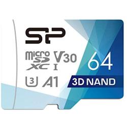 Silicon Power 64GB Superior Pro Micro SDXC UHS-I (U3), V30 4K A1, High Speed MicroSD Card with Adapter