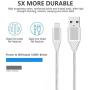 SHARLLEN iPhone Lightning Cable iPhone Charger Cable Nylon Braided iPhone Cord USB Long iPhone Sync & Charging Line 3/6/10FT 5Pack Compatible iPhone XS/Max/XR/X/8/8P/7/7P/6/6S/iPad/iPod/IOS (White)