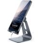 Adjustable Cell Phone Stand, Lamicall Phone Stand : [Update Version] Cradle, Dock, Holder Compatible with iPhone Xs XR 8 X 7 6 6s Plus SE 5 5s 5c Charging, Accessories Desk, Android Smartphone - Gray