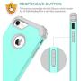 BENTOBEN iPhone 7 Case, iPhone 8 Case, 3 in 1 Hybrid Hard PC Cover & Soft Rubber Bumper Heavy Duty Shockproof Full Body Rugged Protective Phone Cover for iPhone 7/iPhone 8 (4.7Inch), Turquoise Green