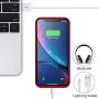 Trswyop Battery Case for iPhone XR, 6800mAh Portable Charging Case for iPhone XR Rechargeable Backup External Battery Pack Extended Battery Protective Charger Case(6.1inch)-Red