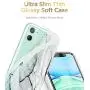 GVIEWIN Marble iPhone 11 Case, Ultra Slim Thin Glossy Soft TPU Rubber Gel Phone Case Cover Compatible iPhone 11 6.1 Inch 2019 (Agaria/Cyan)