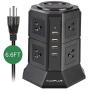 Tower Power Strip, AUOPLUS Multi Plug Surge Protector with 8 Outlets and 4 USB Ports, 6.6 Ft Extension Cord, Desktop Charging Station for Computer Laptops iPhone Mobile Devices Home Office Dorm