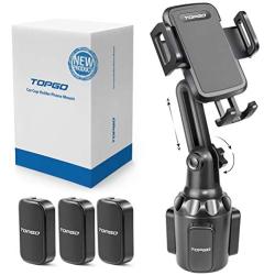 Car-Cup-Holder-Phone-Mount Adjustable Pole Automobile Cup Holder Smart Phone Cradle Car Mount for iPhone 11 Pro/XR/XS Max/X/8/7 Plus/6s/Samsung S10 /Note 9/S8 Plus/S7 Edge(Black)
