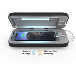 PhoneSoap 3 UV Smartphone Sanitizer & Universal Charger | Patented & Clinically Proven UV Light Disinfector | (Black)