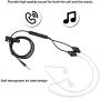 Walkie Talkie Earpiece with Mic 3.5mm Radio Earpiece Acoustic Tube Earpiece Headset with CTIA/OMTP Mode Stereo Air Tube Radiation Protection Headphones for Mobile Phone (1M)(Black)