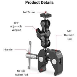 SMALLRIG Multi-Functional Ballhead Clamp Double Ball Adapter with Bottom Clamp - 2164