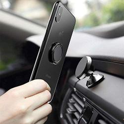ICEYA Mirror Phone Ring Stand, 360°Rotation Finger Ring Holder Grip Mount for iPhone 7/7 Plus, Galaxy S8/S8 Plus and Other Smartphones (Black)