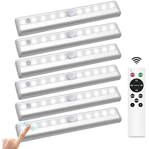 Remote Control LED Lights Wireless Under Cabinet Lighting, 20-Led Dimmable Closet Light Stair Night Lights Battery Operated, Stick on Anywhere Safe Light for Kitchen Bedroom, 3 Colors Mode (6 Pack) Remote Control LED Lights Wireless Under Cabinet Lighting, 20-Led Dimmable Closet Light Stair Night Lights Battery Operated, Stick on Anywhere Safe Light for Kitchen Bedroom, 3 Colors Mode (6 Pack)