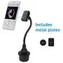 Macally Car Cup Holder Magnetic Phone Mount with for Extra Long Neck & 2 Metal Plates for iPhone 11 Max Pro Xs Max XR X 8 Plus 7 Plus 6S 6 Plus, Samsung Galaxy S10 S9 Note & Most Cell Phones