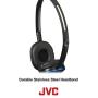 JVC Blue Flat and Foldable Colorful Flats On Ear Headphone with 3.94 foot Gold Plated Phone Slim Plug HAS160A