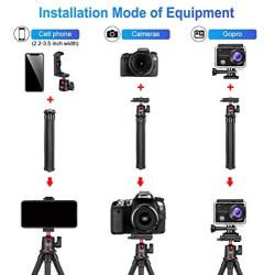 Phone Tripod,Portable Flexible Camera Tripod Stand,3 in 1 Mini Tripod with Wireless Remote and GoPro Adapter,Universal Phone Holder Compatible with iPhone, Android,DSLR,Sports Camera GoPro