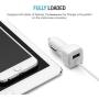 Apple Certified iPhone Lightning Car Charger for iPhone 11, X, XR, XS, 8, 8 Plus, 7, 7 Plus, 6S, 6S Plus, 6 Plus, SE, 5S, iPad Pro, Air 2, Mini 4 with Extra USB Port (White)