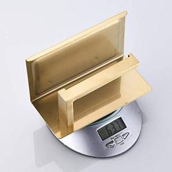 WOLIBEER Brushed Gold Finished Toilet Paper Holder, Wall Mounted Roll Tissue Holder with Shelf Mobile Phone Holder, All Stainless Steel Construction for Bathroom