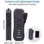 Small Power Strip with USB - NTONPOWER 2 Outlets 3 USB Portable Desktop Charging Station with 15 inches Wrapped Short Extension Cord, Travel Power Strip for for Hotel, Cruise, Home and Office - Black