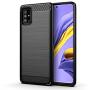 Galaxy A51 case,Samsung A51 case,MAIKEZI Soft TPU Slim Fashion Anti-Fingerprint Non-Slip Protective Phone Case Cover for Samsung Galaxy A51(Black Brushed TPU)