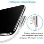 90 Degree iPhone Charger 10 ft Lightning Cable 10 Foot Right Angle iPhone Cable Fast Charging iPhone Nylon Braided Charger Cord Compatible with iPhone/iPad/iPod 3 Pack (Silver White,10ft)