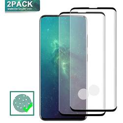 Galaxy S10 Plus Screen Protector, 2 Pack Tempered Glass [Compatible Fingerprint][Anti-Scratch] [Case Friendly] [9H Hardness] Compatible with Samsung Galaxy S10 Plus (6.4")