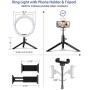 10.2" Ring Light with Stand, BlitzWolf LED Ring Light with Stand and Phone Holder for YouTube Video Live Stream Makeup Photography, Dimmable Selfie Ring Light with 3 Light Modes & 11 Brightness Level