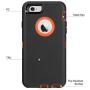 iPhone 6/6S Case Shockproof High Impact Tough Rubber Rugged Hybrid Case Silicone Triple Protective Anti-Shock Shatter-Resistant Mobile Phone Case for iPhone 6/6S 4.7"(Black-Orange)
