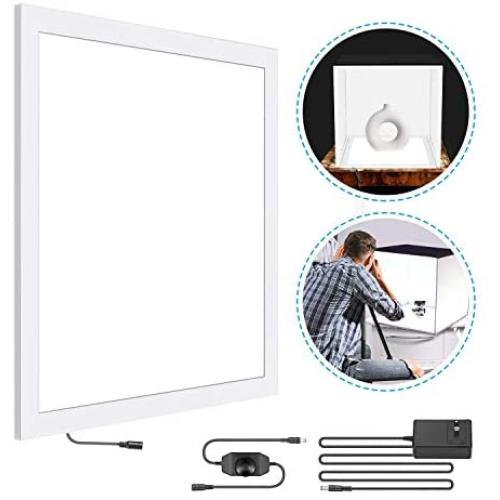 Neewer 15x15 Inches/38x38cm Photo Studio LED Light Panel, Portable Shadowless LED Fill Light with Power Adapter, Dimmable Photography Shooting Box/Tent Bottom Light for Product Food Jewelry Cosmetic