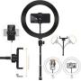 10" Selfie Ring Light with Tripod Stand and Phone Holder Camera Ringlight for Photography,YouTube,Makeup,Live Stream,Video Shooting with iPhone Android