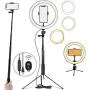 Kikunum 10.2" Selfie Ring Light Dimmable with Tripod Stand and Cell Phone Holder, Mini Led Camera Ring Light for Live Kikunum 10.2" Selfie Ring Light Dimmable with Tripod Stand and Cell Phone Holder, Mini Led Camera Ring Light for Live