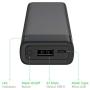 Portable Charger Power Bank Battery - by TalkWorks | 4000 mAh | Cell Phone Backup External Dual USB Power Pack for Apple iPhone 11, XR, XS, X, 8, 7, 6, iPad & Android for Samsung Galaxy - Space Grey