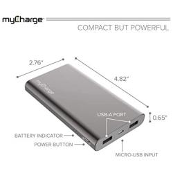 myCharge RazorMax Portable Charger 8000mAh / 2.4A Dual USB Port External Battery Pack Power Bank for Cell Phones (Apple iPhone Xs, XS Max, XR, X, 8, 7, 6, SE, 5, Samsung Galaxy, LG, Motorola, HTC)