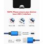 USB C Cable 3A Fast Charging, [5-Pack,3.3/6.6/10ft] USB-A to USB-Type C Fast Charging Cable Nylon Braided Charge Cord Compatible with Samsung Galaxy S10 S10E S9 S8 S20 Plus,Note 9 8,LG V30(Navy Blue)