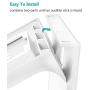 WALI Wall Outlet Shelf Standard Vertical Duplex Décor Outlet with Cable Channel Charging for Cell Phone, Dot 1st and 2nd 3rd Gen, Google Home, Speaker up to 10 lbs (OLS001-W), White, 1 Pack,