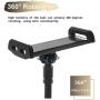 Cellphone & Tablet 2 in 1 Stand Holder Clip with Grip Flexible Long Arm Gooseneck Bracket Mount Clamp Compatible with Pad/iPhone X/8/7/6/6s Plus Samsung S8/S7 Amazon Kindle Fire HD and More- Black